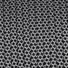 Paracord 550 diamond nero-bianco 4 mm - 100 mt