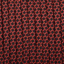 Paracord 550 diamond nero-rosso 4 mm - 200 mt