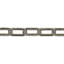 Catena genovese martellata Ø 3 mm, interno maglia 29 mm x 8,5 mm, 1,5 mt, nichelata