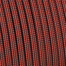 Paracord 550 stripes rosso-nero 4 mm - 20 mt