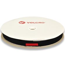 Velcro® adesivo, solo asola (femmina), nero, 25 mm - 25 mt