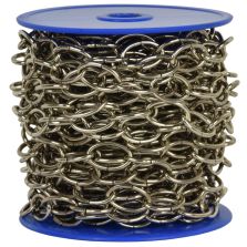 Catena ovale Ø 2 mm, interno maglia 15 mm x 8 mm, 10 mt, nichelata