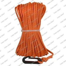 Treccia boa sub galleggiante arancio con moschettone, 4 mm - 20 mt