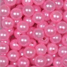 Perle 10 mm, colore rosa, foro 2 mm - 115 pz