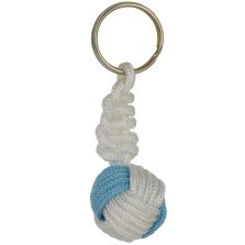 Portachiavi pallina sport bianco-celeste