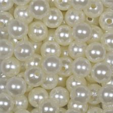 Perle 10 mm, colore perla, foro 2 mm - 115 pz