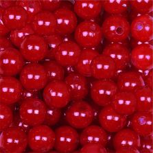 Perle 10 mm. colore rosso, foro 2 mm - 115 pz