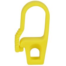 Ganci per corda elastica con chiusura di sicurezza, Ø foro 8 mm - 4 pz, giallo
