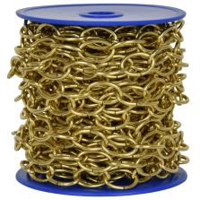 Catena ovale Ø 2 mm, interno maglia 15 mm x 8 mm, 10 mt, ottonata