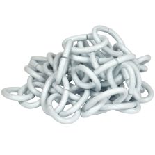 Catena ovale Ø 2,8 mm, interno maglia 17 mm x 10 mm, 1 mt, verniciata bianca