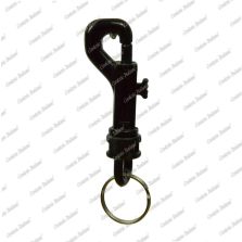 Moschettone portachiavi con anello, 100 pz, nero