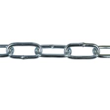 Catena saldata maglia lunga Ø 2 mm, interno maglia 22 mm x 4,5 mm, 3 mt, zincata elettrolitica