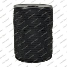 Treccia piatta élite, nera, 4 mm - 20 mt