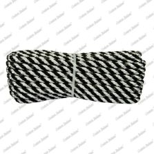 Treccia luxury bianco - nera, 6 mm - 10 mt
