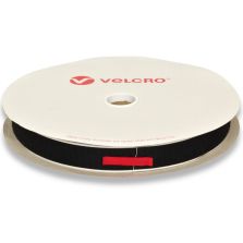 Velcro® adesivo, solo uncino (maschio), nero, 20 mm - 50 mt