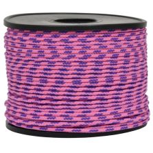 Treccia sky rosa flu con spia viola 2 mm - 100 mt