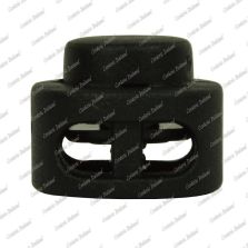 Fermacorda prix con doppio foro, ø fori 3,6 mm x 4,0 mm, 100 pz, nero