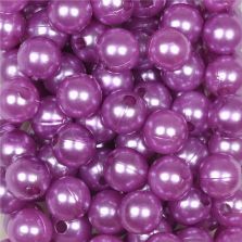 Perle 10 mm, colore lilla, foro 2 mm - 115 pz