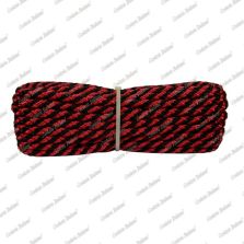 Treccia luxury rosso - nera, 8 mm - 10 mt