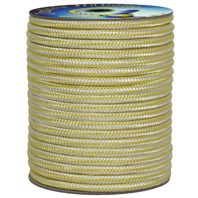 Treccia fantasia bicolore Bianco - Gialla, 6 mm - 250 mt