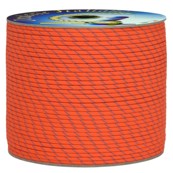 Treccia piatta élite, arancio/azzurro, 4 mm - 200 mt
