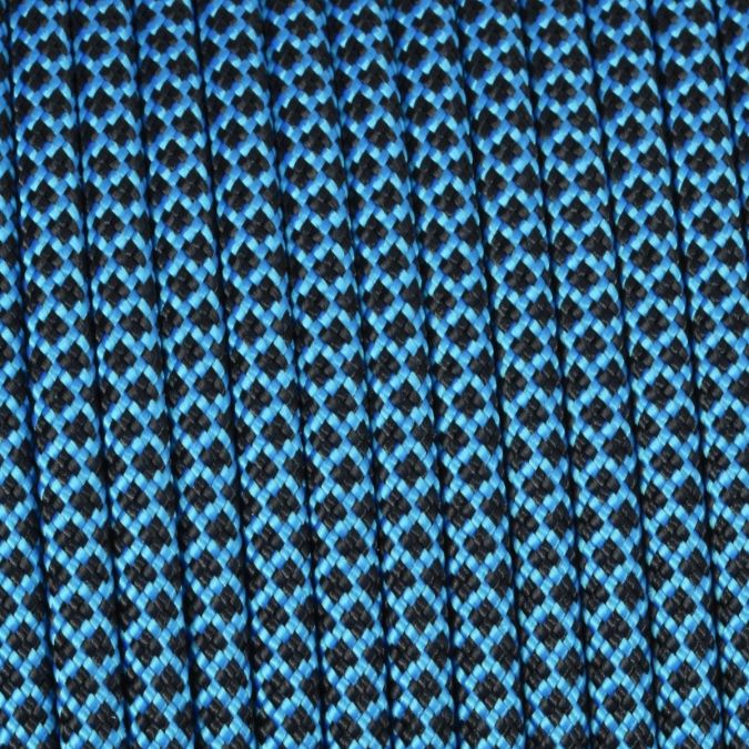 Paracord 550 diamond nero-azzurro 4 mm - 50 mt
