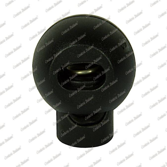 Fermacorda tondo con foro singolo, ø foro 3,6 mm x 7,0 mm, 6 pz, nero