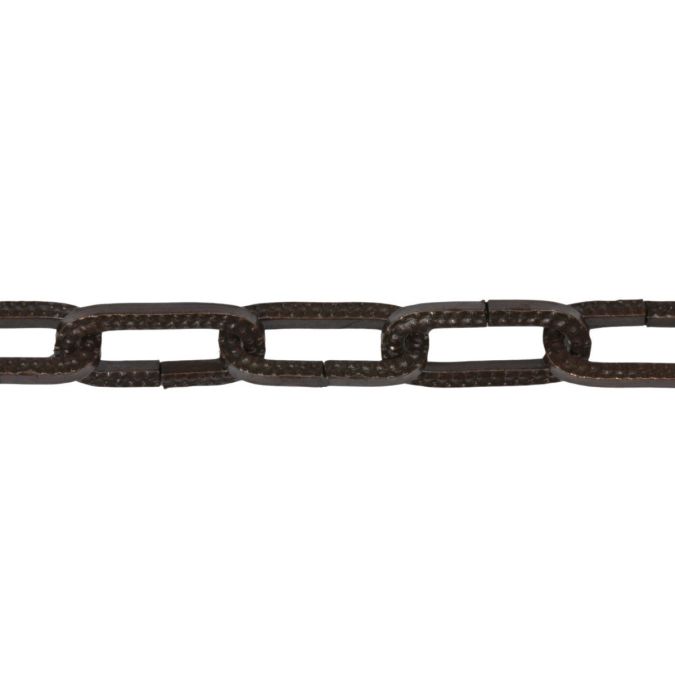 Catena genovese martellata Ø 2 mm, interno maglia 17 mm x 5 mm, 1,5 mt, bronzata