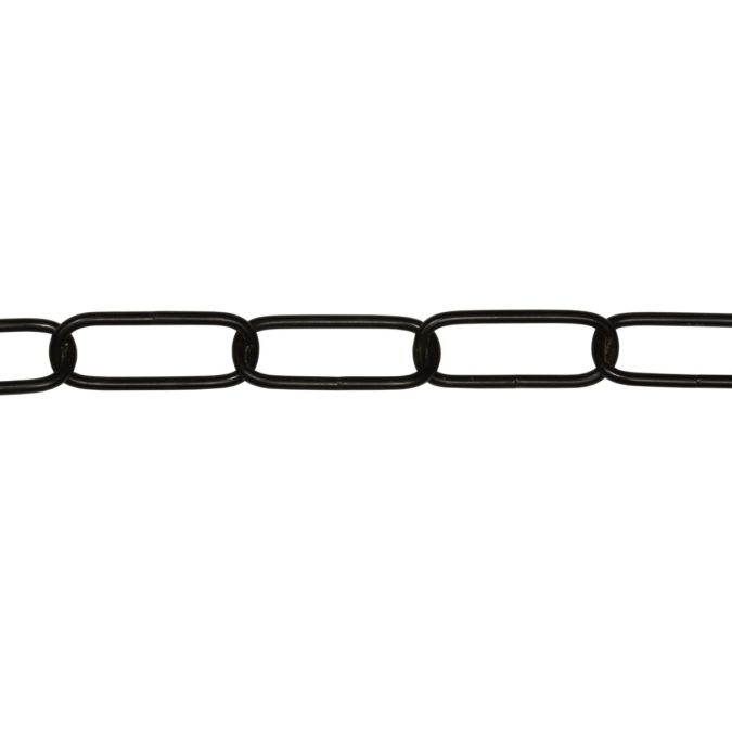 Catena genovese Ø 2,8 mm, interno maglia 35 mm x 10 mm, 1,5 mt, nera