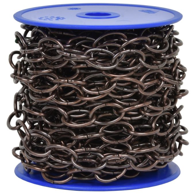 Catena ovale Ø 2,8 mm, interno maglia 17 mm x 10 mm, 30 mt, bronzata