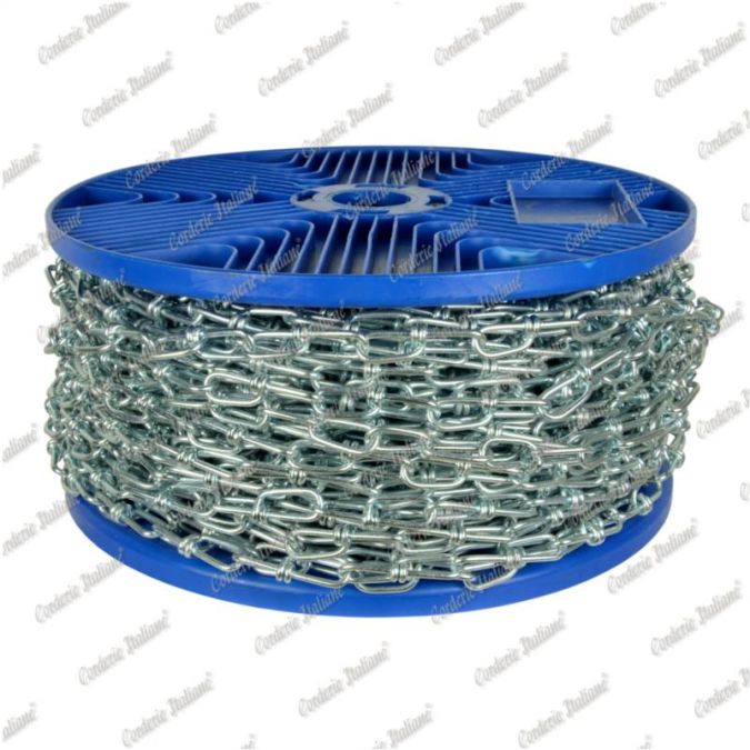 Catena vittoria Ø 2 mm, esterno maglia 36 mm x 11 mm, 50 mt, zincata