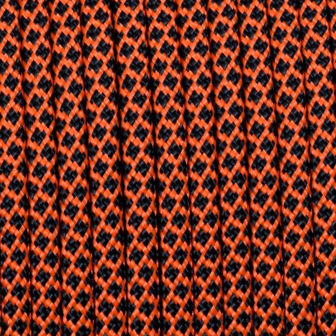 Paracord 550 diamond nero-arancio 4 mm - 10 mt