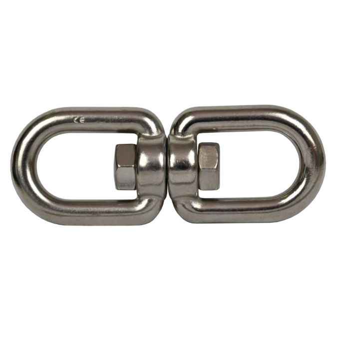 Girello a due occhi inox, 8 mm, 1 pz
