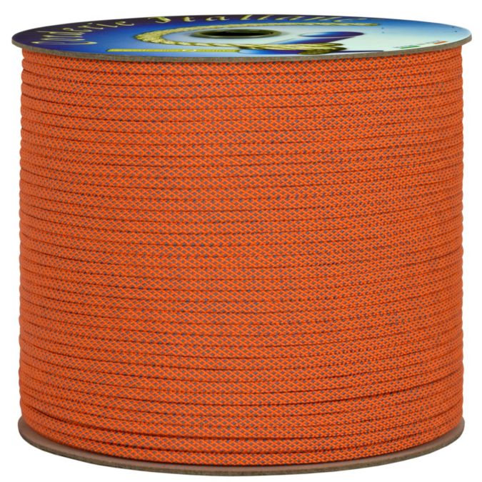 Treccia piatta diamond, arancio/azzurro, 4 mm - 200 mt