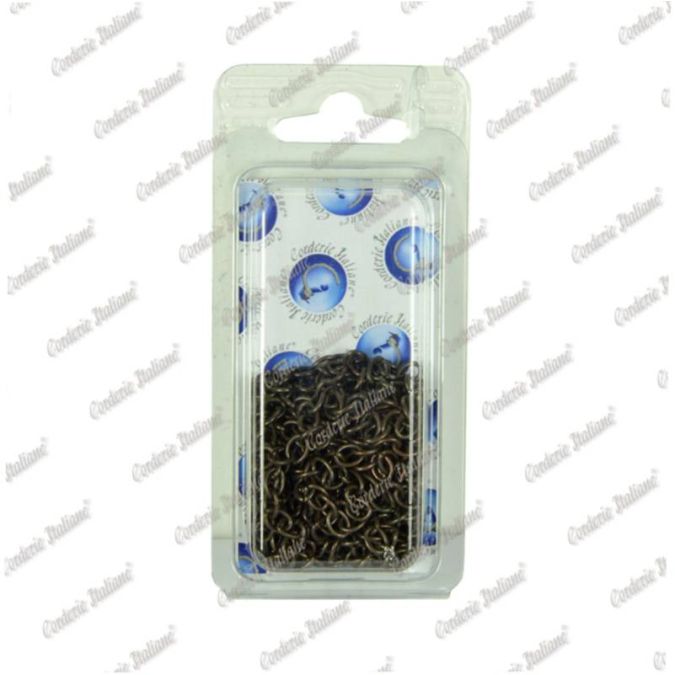 Catena forzatina Ø 1,1 mm, interno maglia 5 mm x 3 mm, 3 mt, bronzata