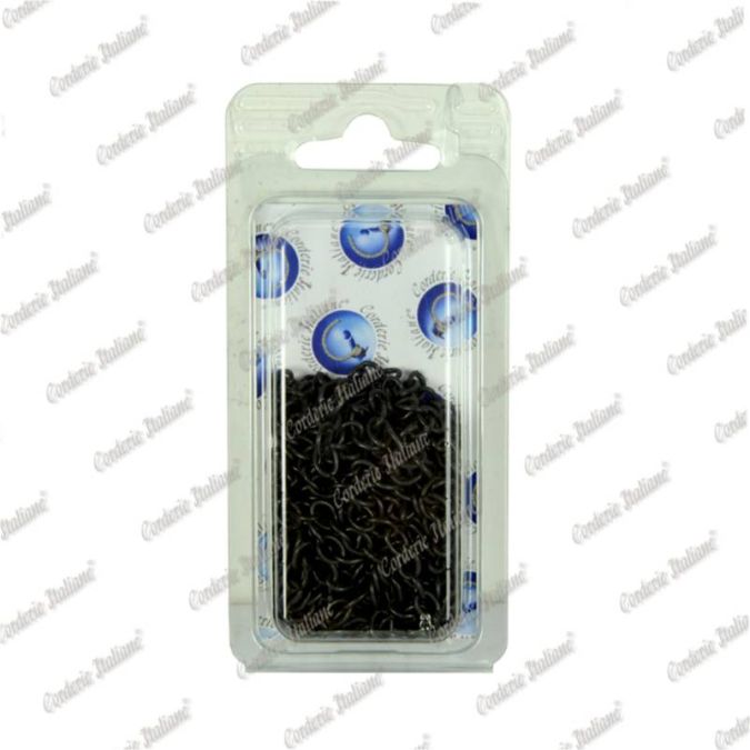 Catena forzatina Ø 1,1 mm, interno maglia 5 mm x 3 mm, 3 mt, nera