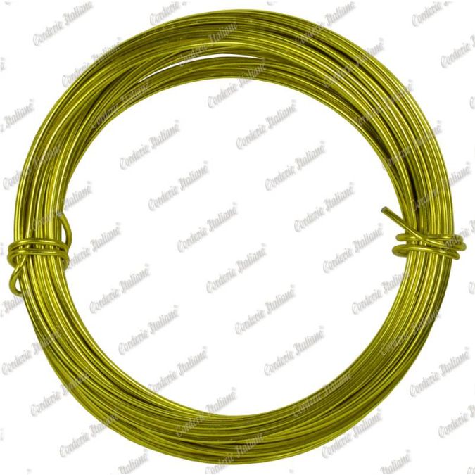 Filo alluminio tondo giallo, 2 mm - 12 mt