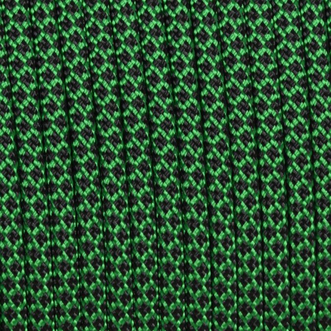 Paracord 550 diamond nero-verde 4 mm - 30 mt