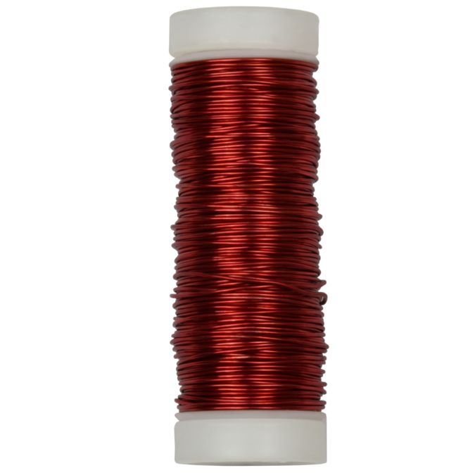 Filo rame smaltato, colore rosso, 0,5 mm - 28 mt