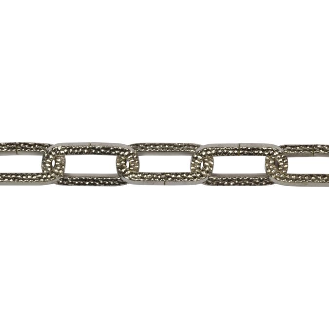 Catena genovese martellata Ø 3 mm, interno maglia 29 mm x 8,5 mm, 1,5 mt, nichelata