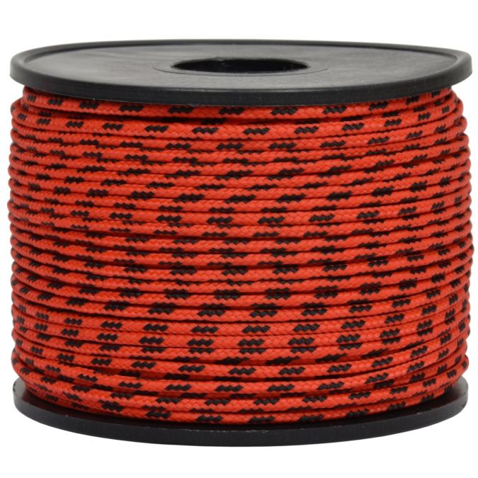 Treccia sky rossa con spia nera 2 mm - 100 mt