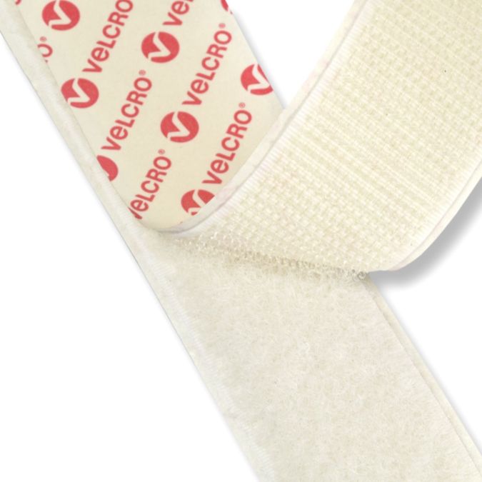 Velcro® adesivo, maschio e femmina, bianco, 25 mm - 1,5 mt