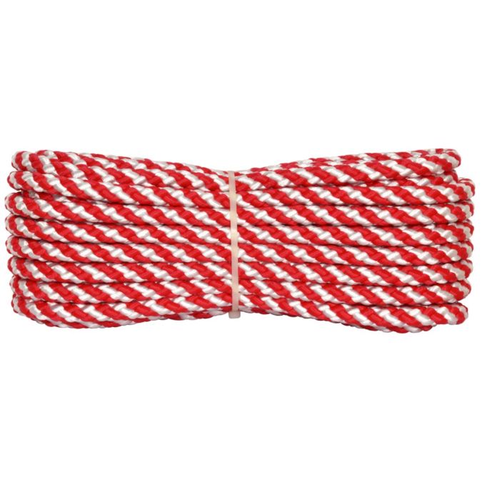 Treccia segnaletica Bianco/Rossa 10 mm - 10 m