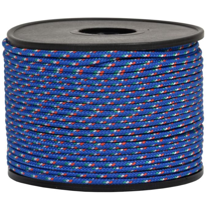 Treccia sky azzurra con spie verde-bianco-rossa 2 mm - 100 mt