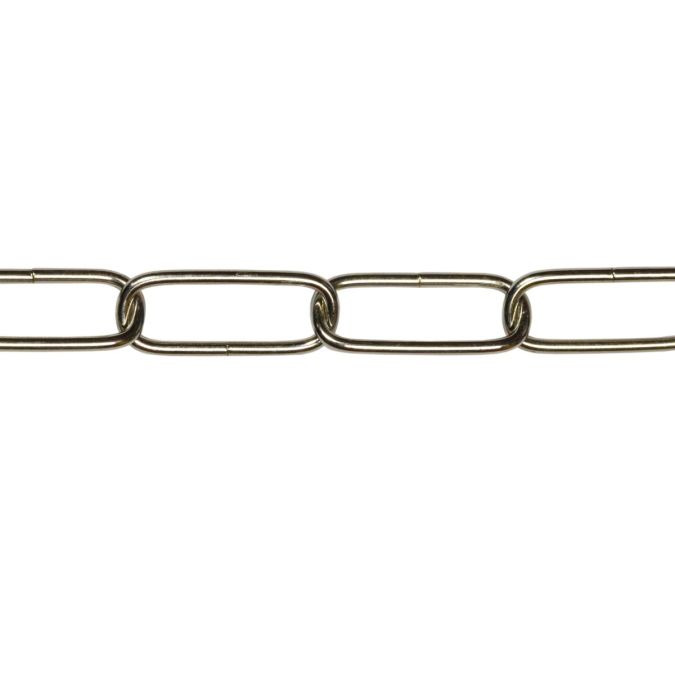 Catena genovese Ø 2,8 mm, interno maglia 35 mm x 10 mm, 1,5 mt, nichelata