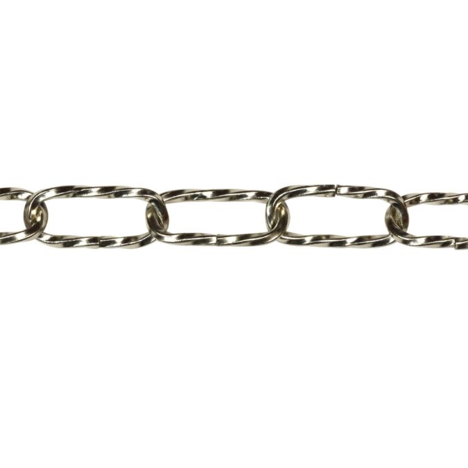Catena genovese ritorta Ø 3,5 mm, interno maglia 38 mm x 12 mm, 1,5 mt, nichelata
