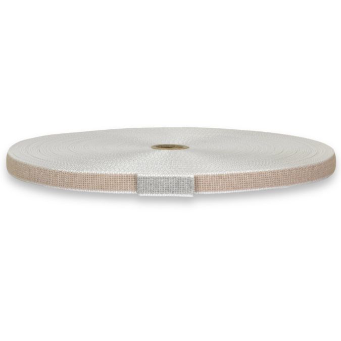 Cintino in cotone 22 mm - 50 mt, beige/grigio perla