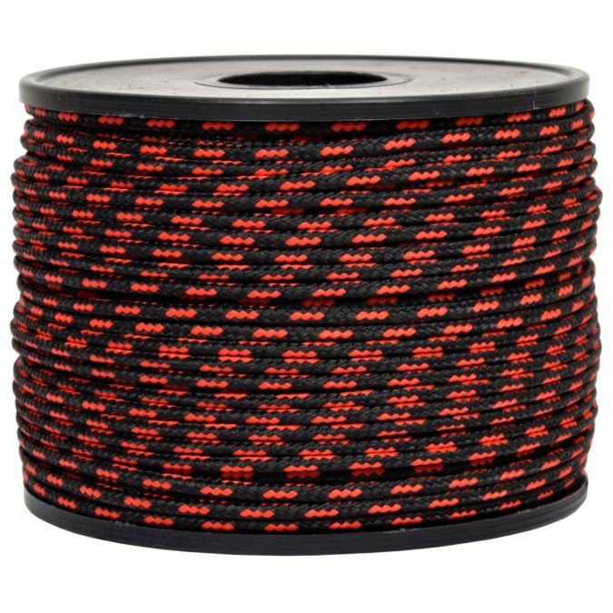 Treccia sky nera con spia rossa 2 mm - 100 mt