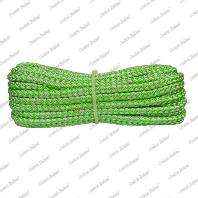 Treccia sport verde flu - bianca, 6 mm - 10 mt