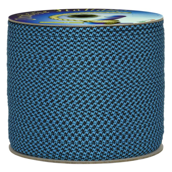 Treccia piatta starry, nero/azzurro, 4 mm - 20 mt